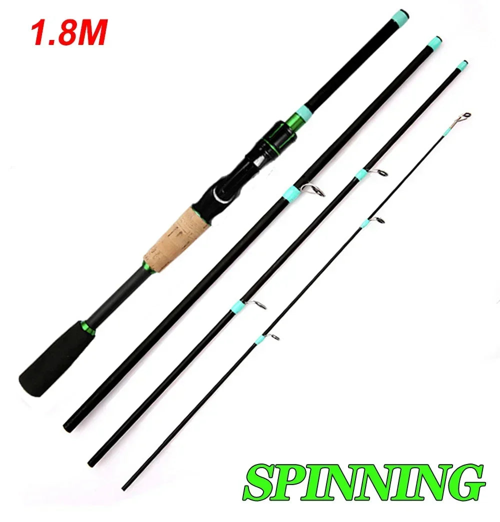 Casting Spinning Lure Fishing Rod Solid ML Tip 1.8/2.1m Ultralight Trout Jigging Pole 4/5 Sections Pesca