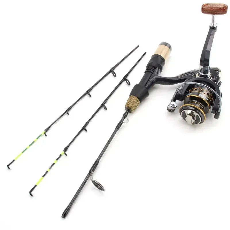 60cm 2 Tips Rod Reel Combos Winter Ice Fishing Rod Fishing Reel set  Pole Tackle Carbon pole Ice fishing rod New
