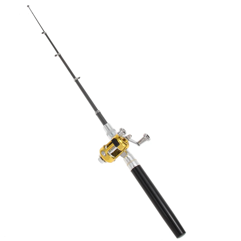 Fishing Rod Reel Combo Set Mini Telescopic Pocket Pen Fishing Rod Pole Fish Rod+Reel Pocket Fishing Rod Reel Full Kit