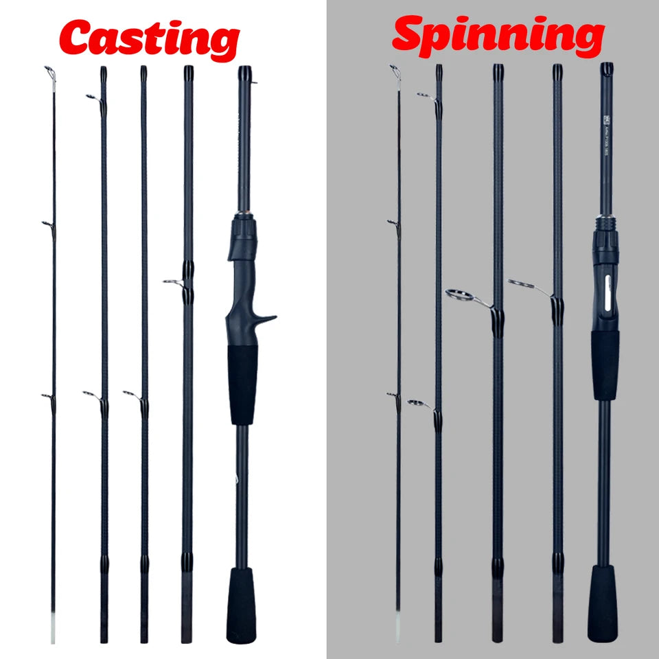 FLENHAI Spinning Baitcasting Travel Carbon Mini Fishing Rods 1.8~2.4m Casting Weight 5-30g M Fast Lure Goods For PHISHGER Pole